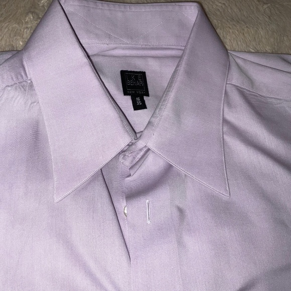 MSPR $110 Ike Behar Dress Shirt Lavender 16/35 100% Cotton Button Up Spread - Picture 1 of 13